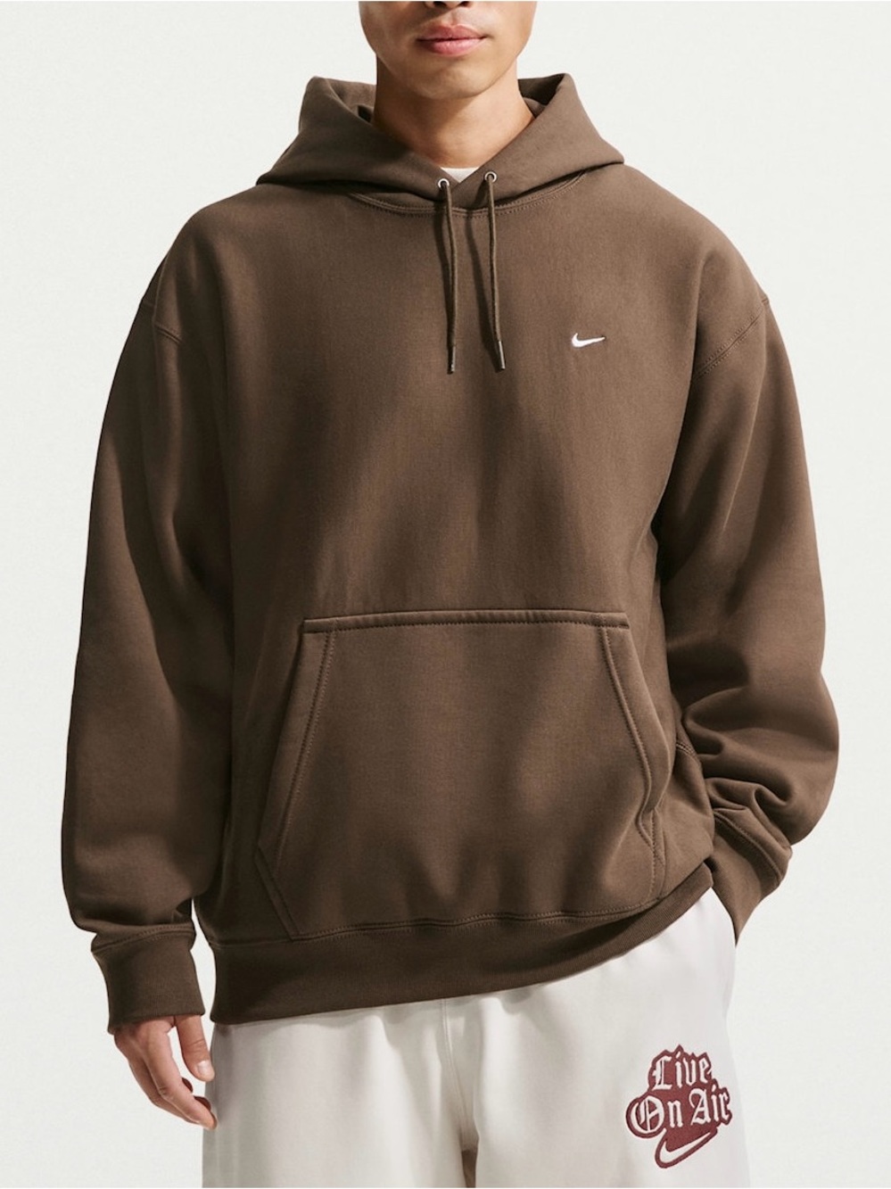 NWT Nike Solo Swoosh Men's Pullover Hoodie Premium Heavyweight XL Brown